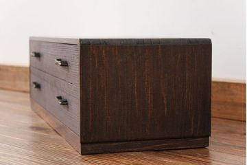 アンティーク家具　古民具・骨董 古い桐材の二杯小引き出し