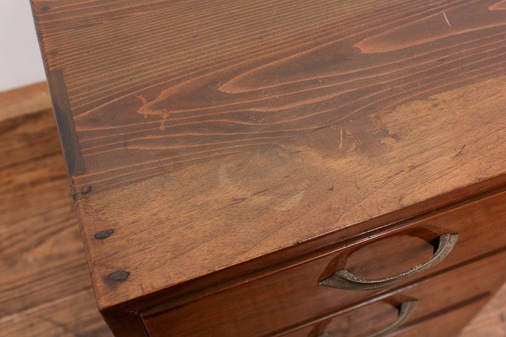 レトロ家具　昭和レトロ 引き出し3杯のアンティーク小引き出し　