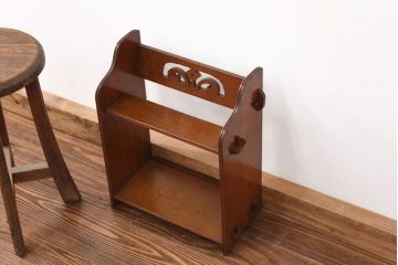 アンティーク家具　アンティーク 古いナラ材の上質な本立て