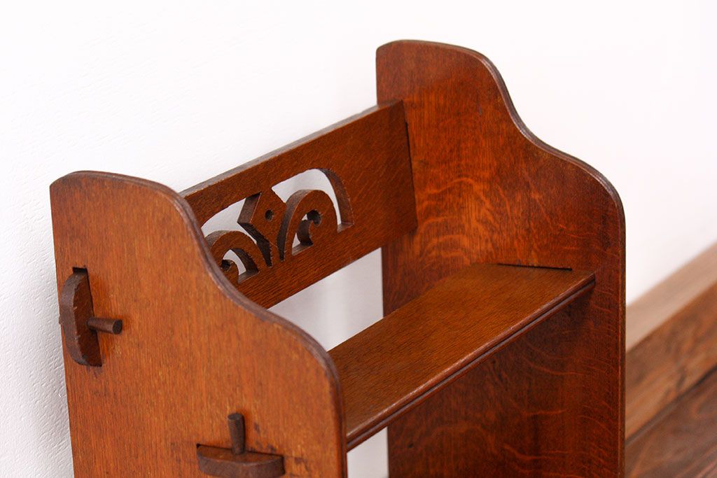 アンティーク家具　アンティーク 古いナラ材の上質な本立て