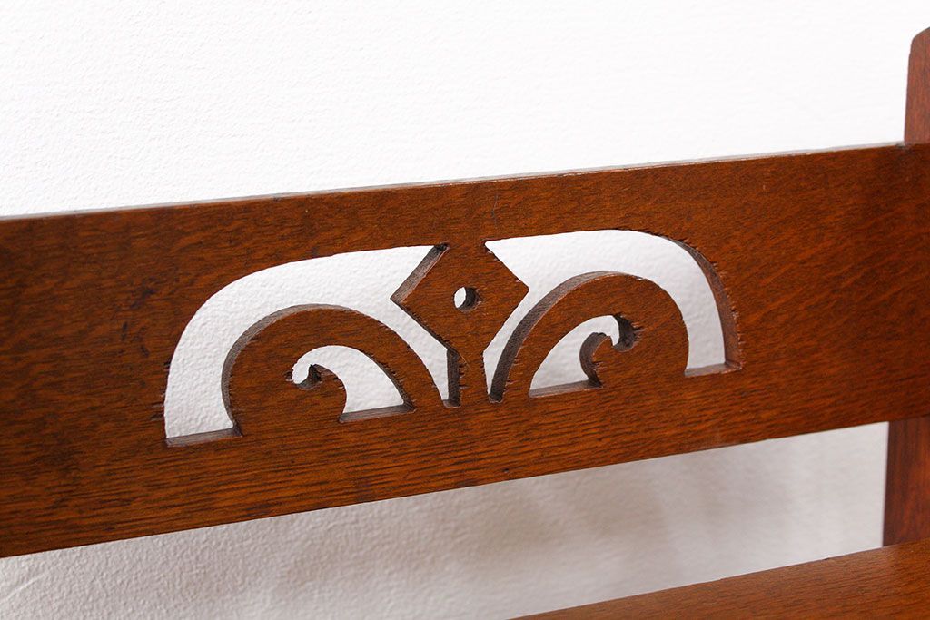 アンティーク家具　アンティーク 古いナラ材の上質な本立て