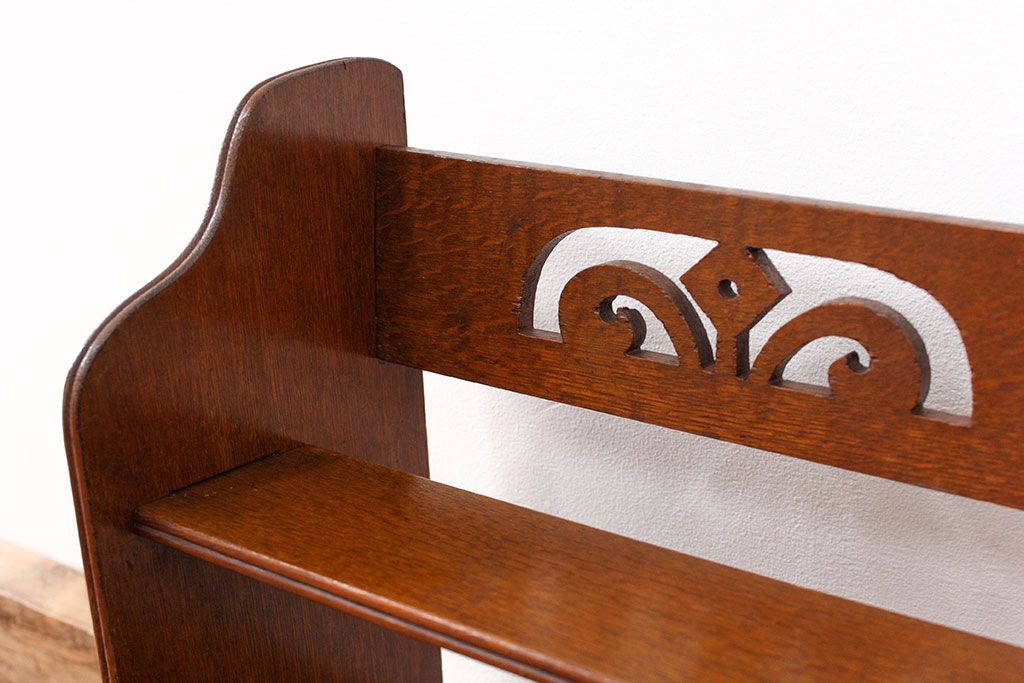 アンティーク家具　アンティーク 古いナラ材の上質な本立て