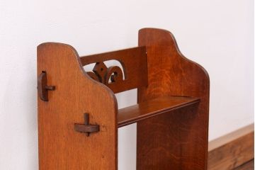 アンティーク家具　アンティーク 古いナラ材の上質な本立て