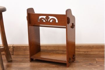 アンティーク家具　アンティーク 古いナラ材の上質な本立て