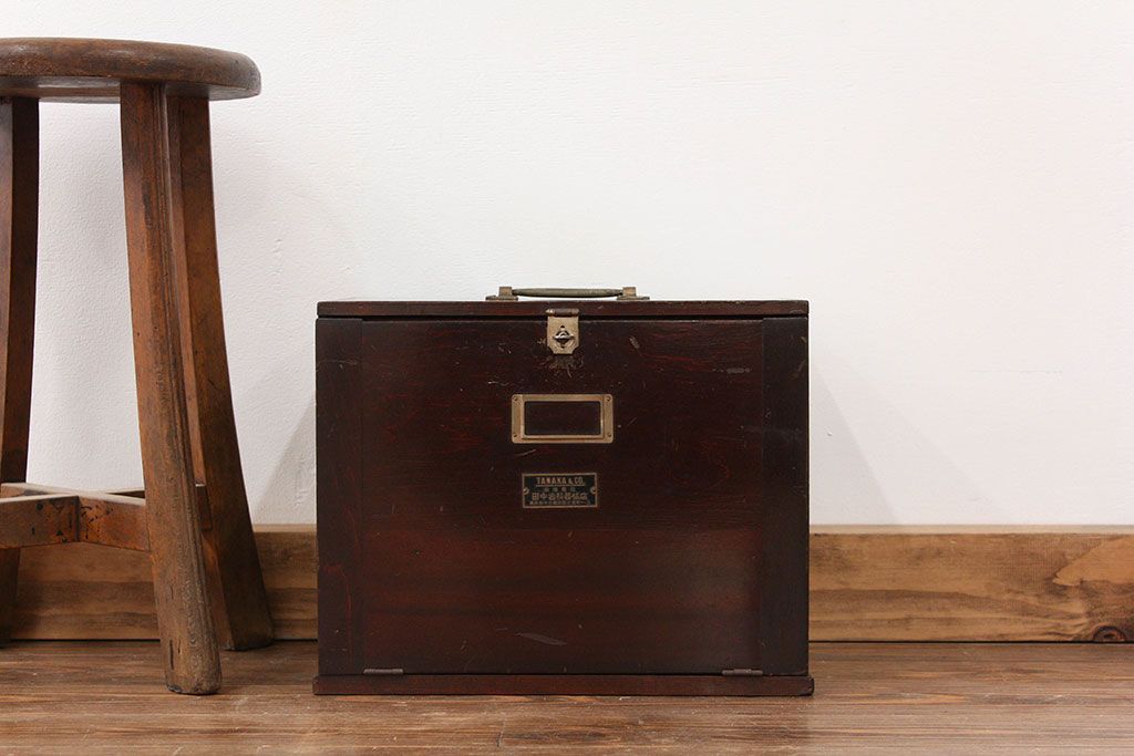 レトロ家具　昭和レトロ 珍品　歯医者さんの古い往診箱(小引き出し)
