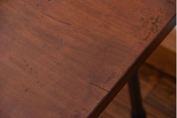 アンティーク家具　アンティーク 天板一枚板　使い込まれた古材天板の鉄脚センターテーブル(1)(ベンチ、長椅子、長イス)
