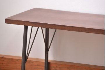 アンティーク家具　アンティーク 天板一枚板　使い込まれた古材天板の鉄脚センターテーブル(1)(ベンチ、長椅子、長イス)