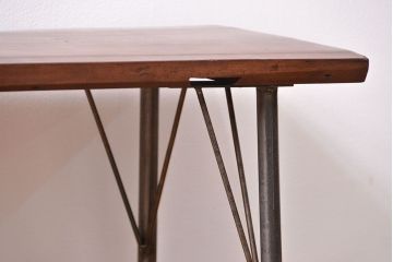 アンティーク家具　アンティーク 天板一枚板　使い込まれた古材天板の鉄脚センターテーブル(1)(ベンチ、長椅子、長イス)