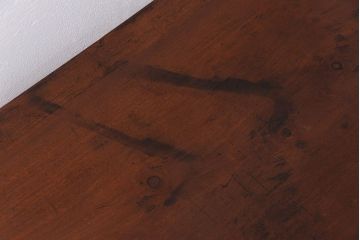 アンティーク家具　アンティーク 天板一枚板　使い込まれた古材天板の鉄脚センターテーブル(3)