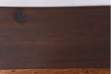 アンティーク家具　アンティーク 天板一枚板　使い込まれた古材天板の鉄脚センターテーブル(4)