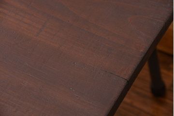 アンティーク家具　アンティーク 天板一枚板　使い込まれた古材天板の鉄脚センターテーブル(4)