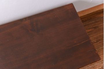 アンティーク家具　アンティーク 天板一枚板　使い込まれた古材天板の鉄脚センターテーブル(5)
