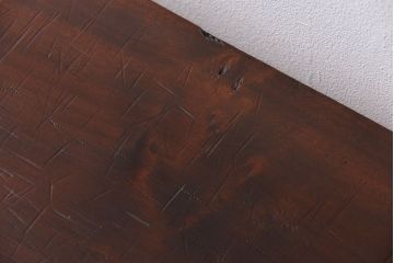 アンティーク家具　アンティーク 天板一枚板　使い込まれた古材天板の鉄脚センターテーブル(5)