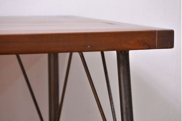 アンティーク家具　アンティーク 使い込まれた古材天板の鉄脚センターテーブル(1)(机、ベンチ、長椅子)