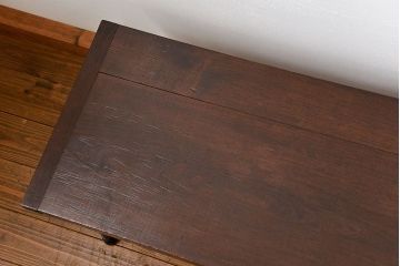 アンティーク家具　アンティーク 使い込まれた古材天板の鉄脚センターテーブル(2)(机、ベンチ、長椅子)