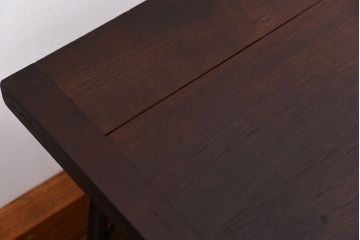 アンティーク家具　アンティーク 使い込まれた古材天板の鉄脚センターテーブル(2)(机、ベンチ、長椅子)