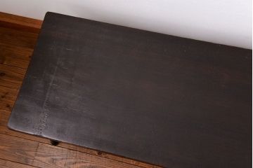 アンティーク家具　アンティーク 天板一枚板　使い込まれた古材天板の鉄脚センターテーブル(7)(ベンチ、長椅子、長イス)