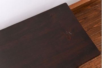 アンティーク家具　アンティーク 天板一枚板　使い込まれた古材天板の鉄脚センターテーブル(7)(ベンチ、長椅子、長イス)