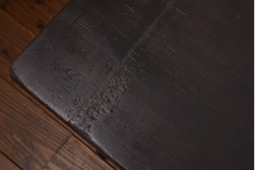 アンティーク家具　アンティーク 天板一枚板　使い込まれた古材天板の鉄脚センターテーブル(7)(ベンチ、長椅子、長イス)