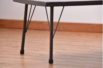 アンティーク家具　アンティーク 天板一枚板　使い込まれた古材天板の鉄脚センターテーブル(7)(ベンチ、長椅子、長イス)