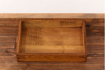 アンティーク家具　アンティーク 古い木のコレクションボックス(ガラスケース、ショーケース)