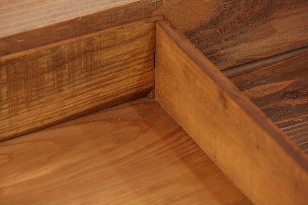 アンティーク家具　アンティーク 古い木のコレクションボックス(ガラスケース、ショーケース)