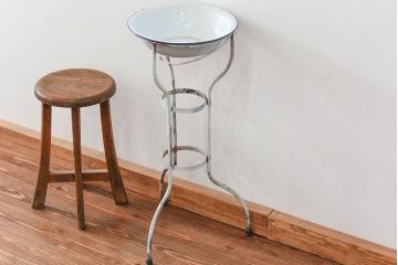 アンティーク雑貨　アンティーク 古いホーロー洗面器(1)(シンク、手洗いスタンド)