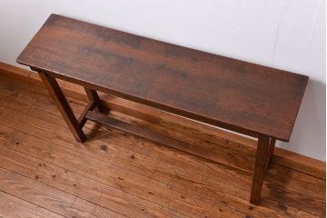 レトロ家具　昭和レトロ 古い木のシンプルなサイドテーブル(コンソールテーブル、机、作業台)