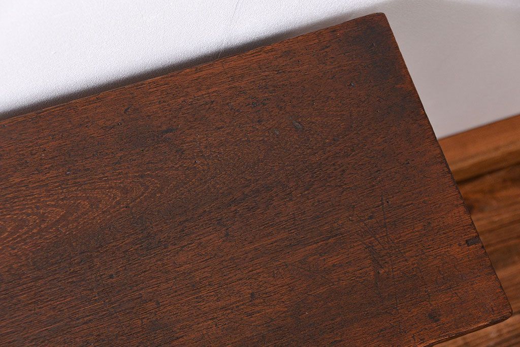 レトロ家具　昭和レトロ 古い木のシンプルなサイドテーブル(コンソールテーブル、机、作業台)