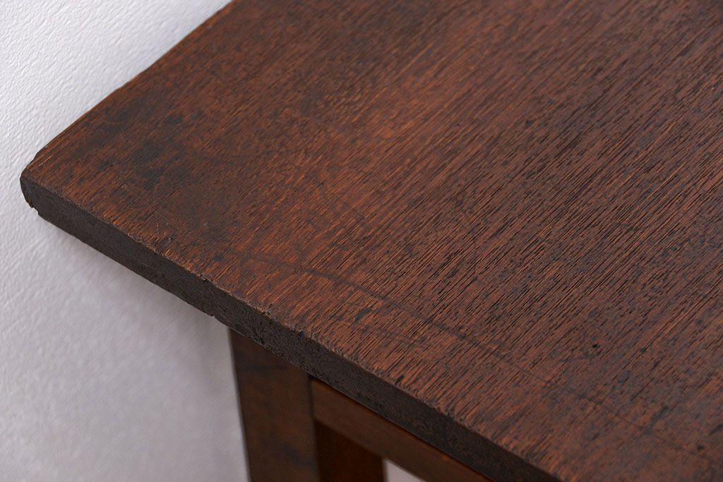 レトロ家具　昭和レトロ 古い木のシンプルなサイドテーブル(コンソールテーブル、机、作業台)
