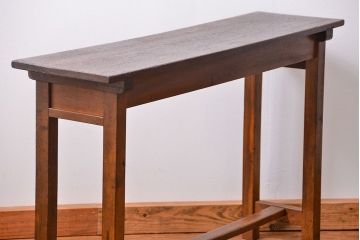 レトロ家具　昭和レトロ 古い木のシンプルなサイドテーブル(コンソールテーブル、机、作業台)