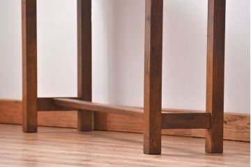 レトロ家具　昭和レトロ 古い木のシンプルなサイドテーブル(コンソールテーブル、机、作業台)