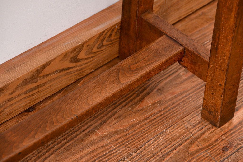 レトロ家具　昭和レトロ 古い木のシンプルなサイドテーブル(コンソールテーブル、机、作業台)