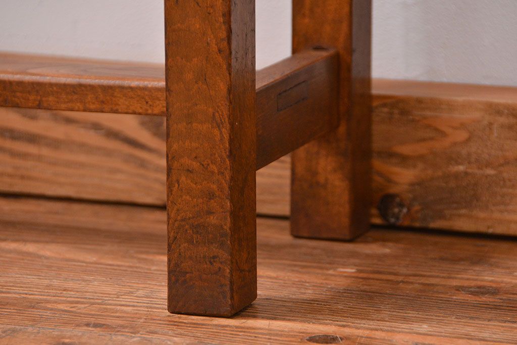 レトロ家具　昭和レトロ 古い木のシンプルなサイドテーブル(コンソールテーブル、机、作業台)