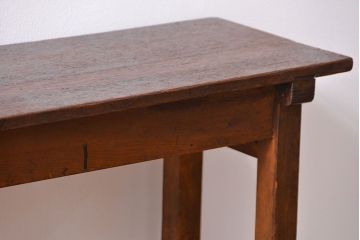 レトロ家具　昭和レトロ 古い木のシンプルなサイドテーブル(コンソールテーブル、机、作業台)