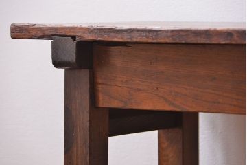 レトロ家具　昭和レトロ 古い木のシンプルなサイドテーブル(コンソールテーブル、机、作業台)