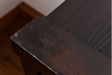 アンティーク家具　古民具・骨董 味わい深い縦桟引き戸の収納箪笥　サイドボード(下駄箱、水屋箪笥)