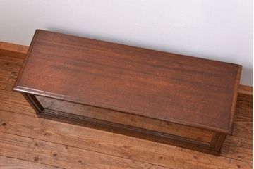 アンティーク家具　アンティーク 古いタバコ屋の小振りな横長ガラスケース(収納棚、ローボード、飾り棚)