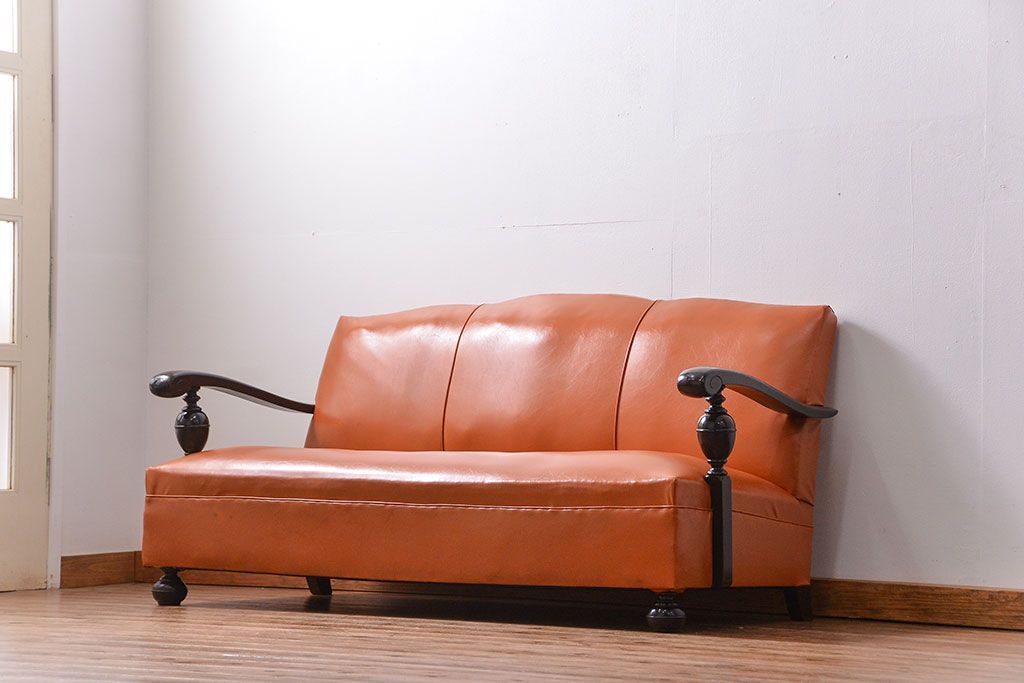 レトロ家具　昭和レトロ 1960年代　ポップな3Pソファ