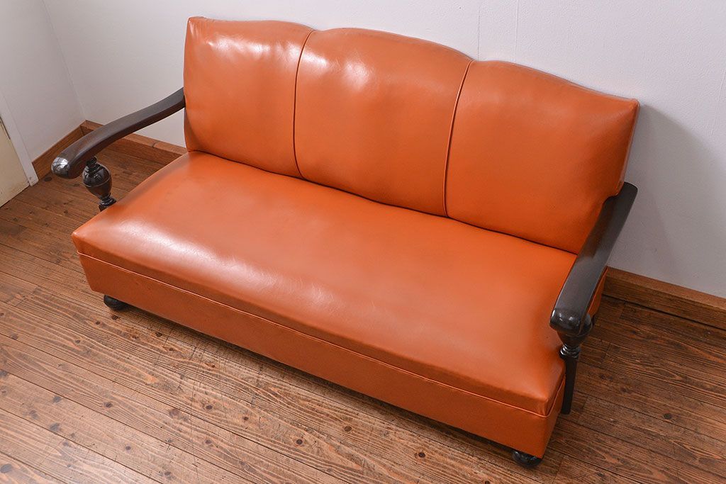 レトロ家具　昭和レトロ 1960年代　ポップな3Pソファ