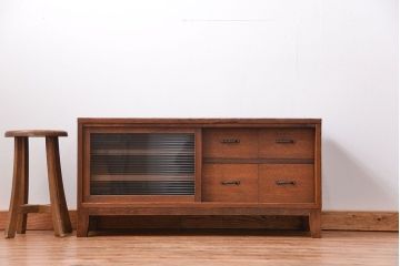 昭和レトロ ラフジュ工房オリジナル　引き出し付きテレビボード(TVボード、ローボード)