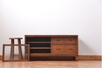 昭和レトロ ラフジュ工房オリジナル　引き出し付きテレビボード(TVボード、ローボード)