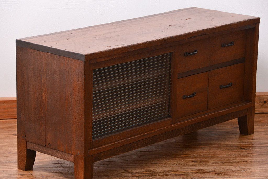 昭和レトロ ラフジュ工房オリジナル　引き出し付きテレビボード(TVボード、ローボード)