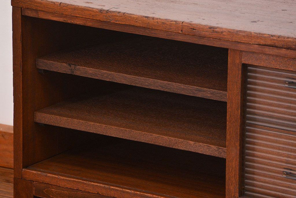 昭和レトロ ラフジュ工房オリジナル　引き出し付きテレビボード(TVボード、ローボード)