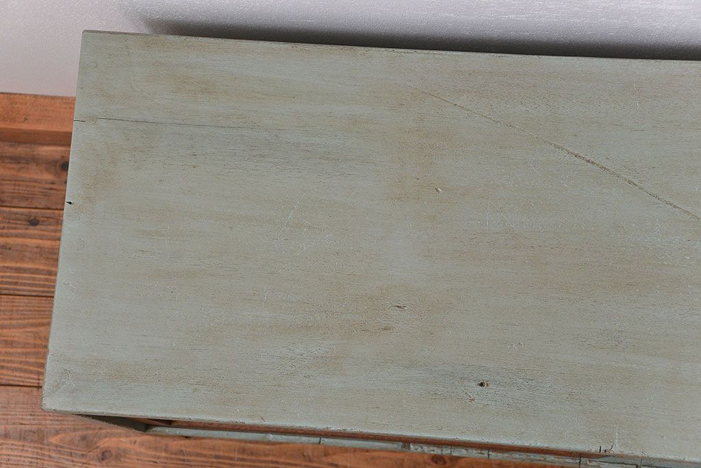 ラフジュ工房オリジナル　アンティークペイント引き出し付きローボード(テレビボード、TVボード)