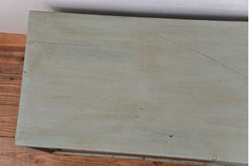 ラフジュ工房オリジナル　アンティークペイント引き出し付きローボード(テレビボード、TVボード)