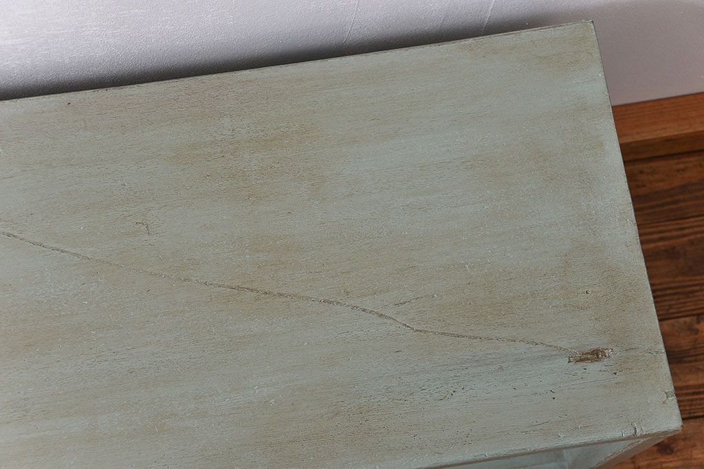 ラフジュ工房オリジナル　アンティークペイント引き出し付きローボード(テレビボード、TVボード)