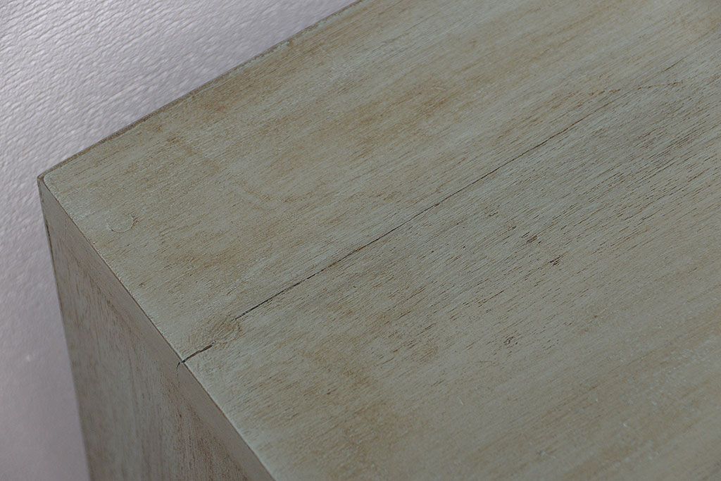 ラフジュ工房オリジナル　アンティークペイント引き出し付きローボード(テレビボード、TVボード)