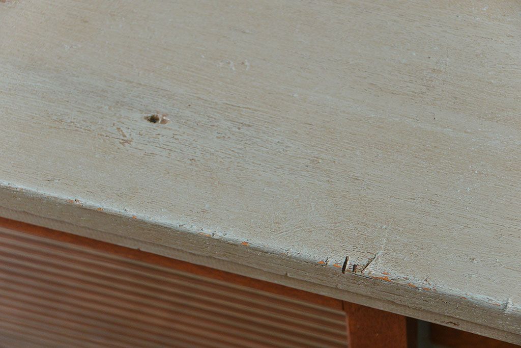 ラフジュ工房オリジナル　アンティークペイント引き出し付きローボード(テレビボード、TVボード)