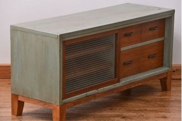 ラフジュ工房オリジナル　アンティークペイント引き出し付きローボード(テレビボード、TVボード)